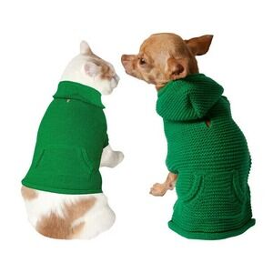 Vibrant Life Dog‎ Cat Pet Holiday Green Hoodie Sweater XXSmall 3-7 LB NEW